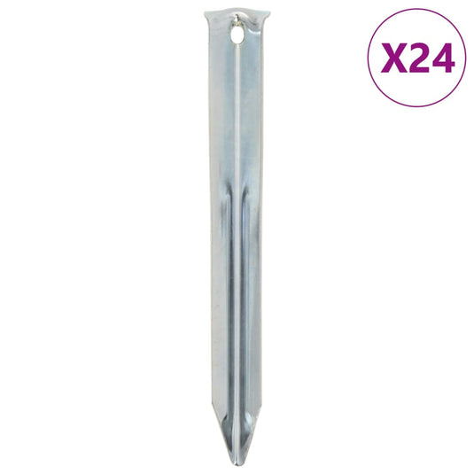 Vidaxl tentharingen 24 st ø20 mm 17 cm gegalvaniseerd staal