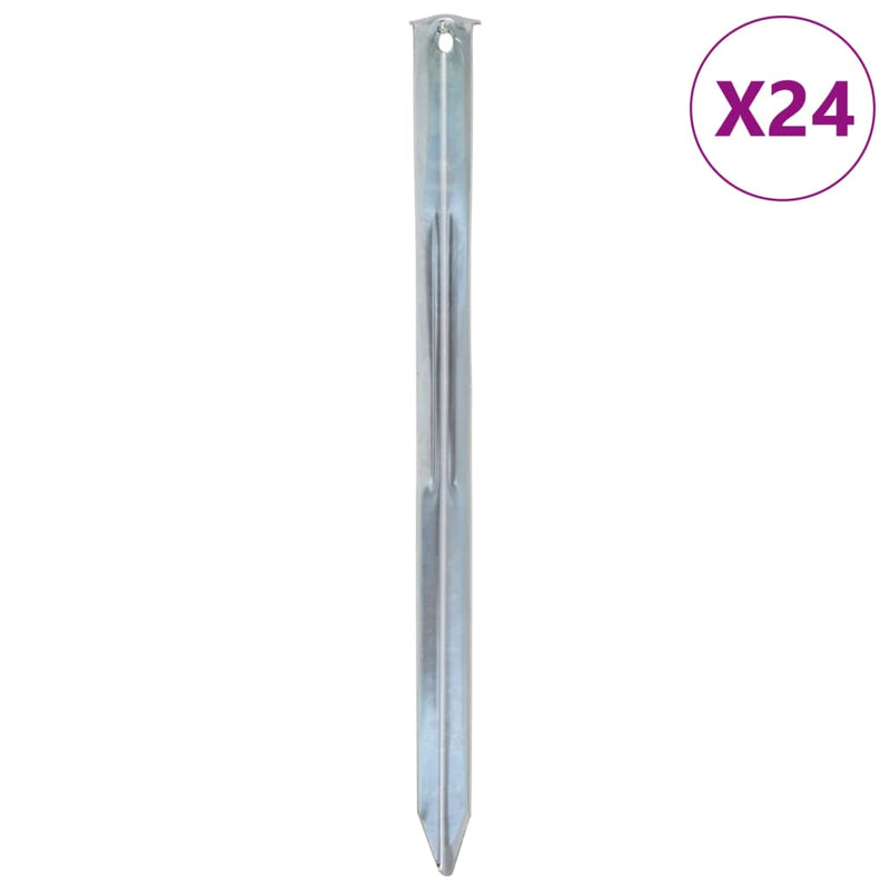 Afbeelding laden in galerijviewer, Vidaxl tentharingen 24 st ø20 mm 30 cm gegalvaniseerd staal
