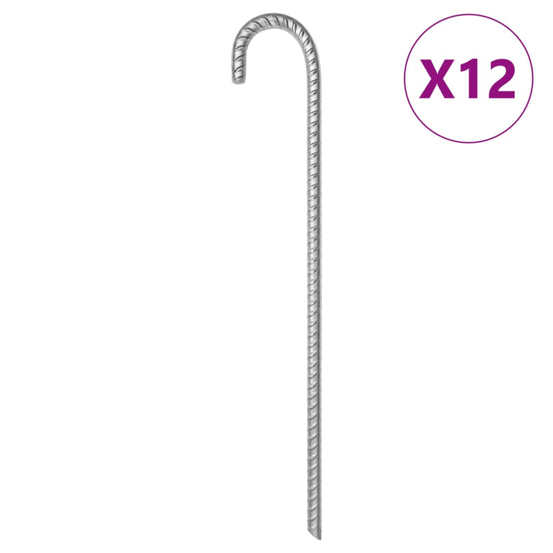 Load image into Gallery viewer, Vidaxl tentharingen 12 st ø12 mm 41,5 cm gegalvaniseerd staal
