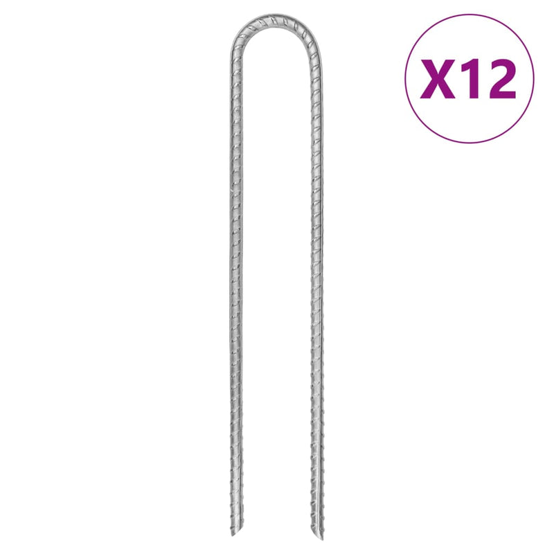 Chargez l'image dans la visionneuse de la galerie, Vidaxl tentharingen 12 st u-vormig ø7 mm 30 cm gegalvaniseerd staal
