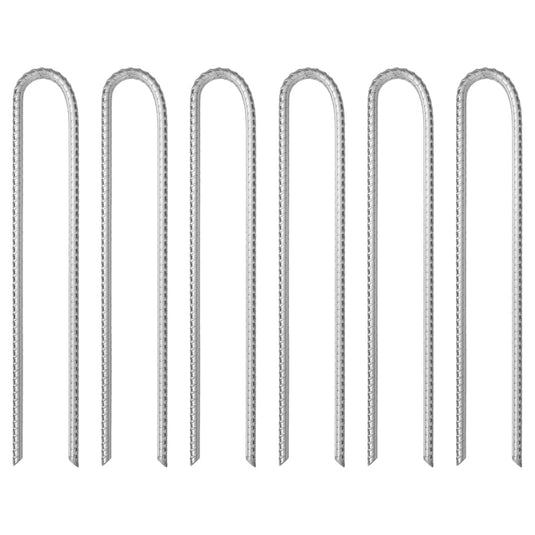 Vidaxl tentharingen 6 st u-vormig ø10 mm 37 cm gegalvaniseerd staal