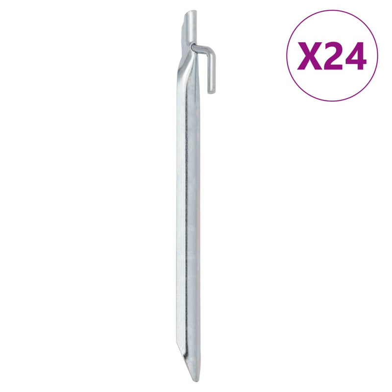 Load image into Gallery viewer, Vidaxl tentharingen 24 st v-vormig ø20 mm 24 cm gegalvaniseerd staal
