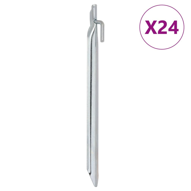 Afbeelding laden in galerijviewer, Vidaxl tentharingen 24 st v-vormig ø20 mm 25 cm gegalvaniseerd staal
