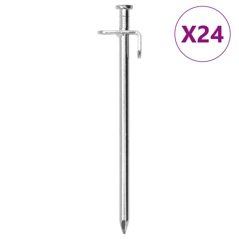 Load image into Gallery viewer, Vidaxl tentharingen 24 st 8 mm 19,5 cm gegalvaniseerd staal
