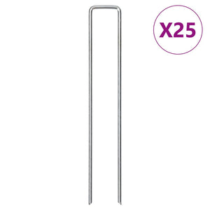Vidaxl grondharingen 25 st u-vormig 20x4 cm gegalvaniseerd staal