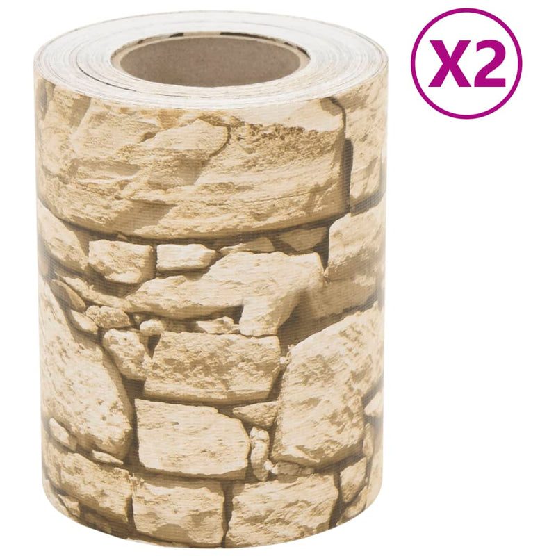Load image into Gallery viewer, VidaXL Tuinscherm 2 st grof steenpatroon 35x0,19 m PVC grijs
