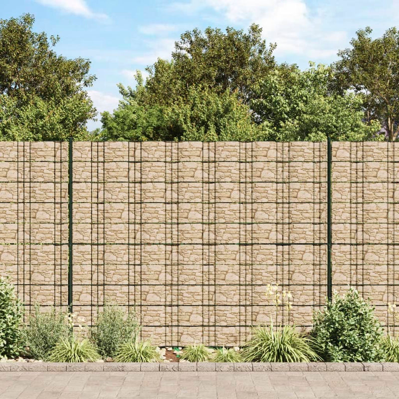 Load image into Gallery viewer, VidaXL Tuinscherm 2 st grof steenpatroon 35x0,19 m PVC grijs
