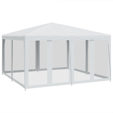 Vidaxl partytent met 8 mesh zijwanden 4x4 m hdpe wit