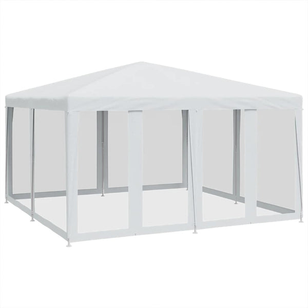 VidaXL Partytent met 8 mesh zijwanden 4x4 m HDPE wit