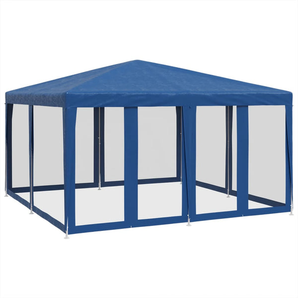 VidaXL Partytent met 8 mesh zijwanden 4x4 m HDPE blauw