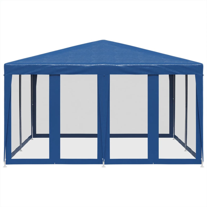 Afbeelding laden in galerijviewer, Vidaxl partytent met 8 mesh zijwanden 4x4 m hdpe blauw
