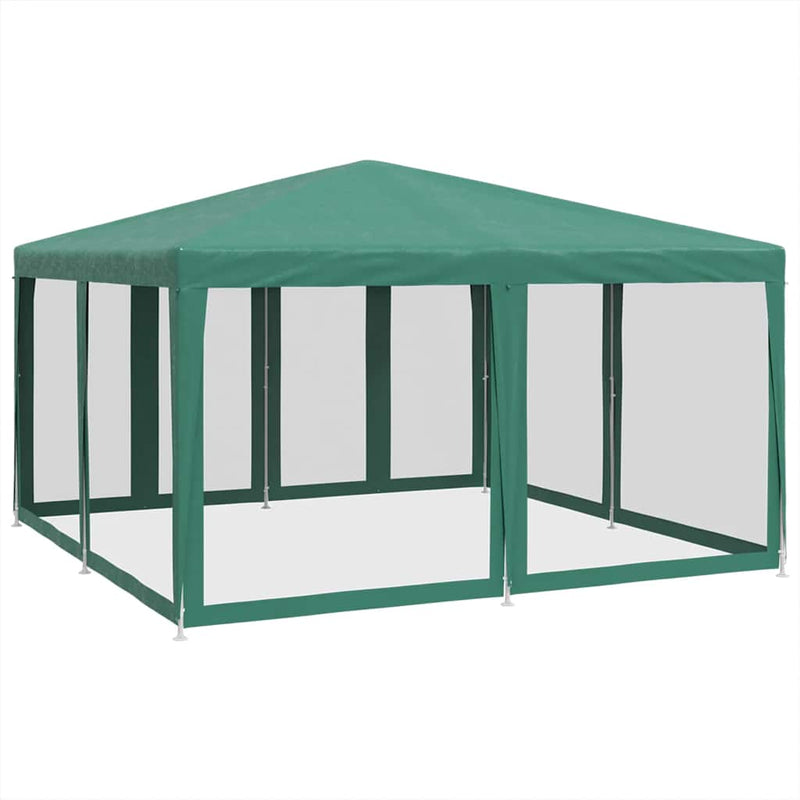 Load image into Gallery viewer, Vidaxl partytent met 8 mesh zijwanden 4x4 m hdpe groen
