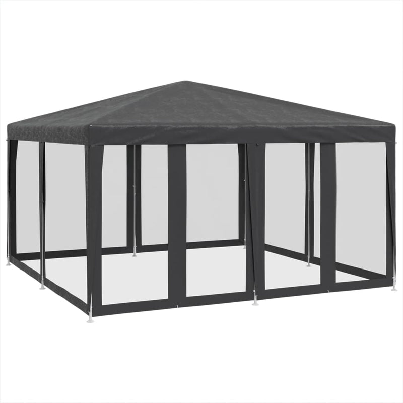 Load image into Gallery viewer, Vidaxl partytent met 8 mesh zijwanden 4x4 m hdpe antracietkleurig

