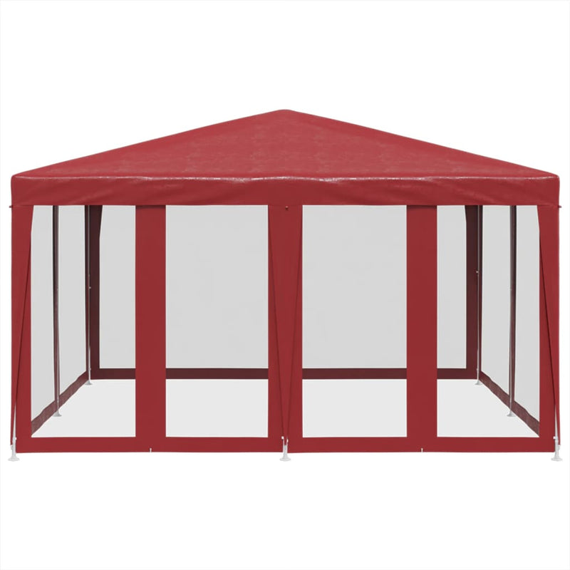 Load image into Gallery viewer, Vidaxl partytent met 8 mesh zijwanden 4x4 m hdpe rood
