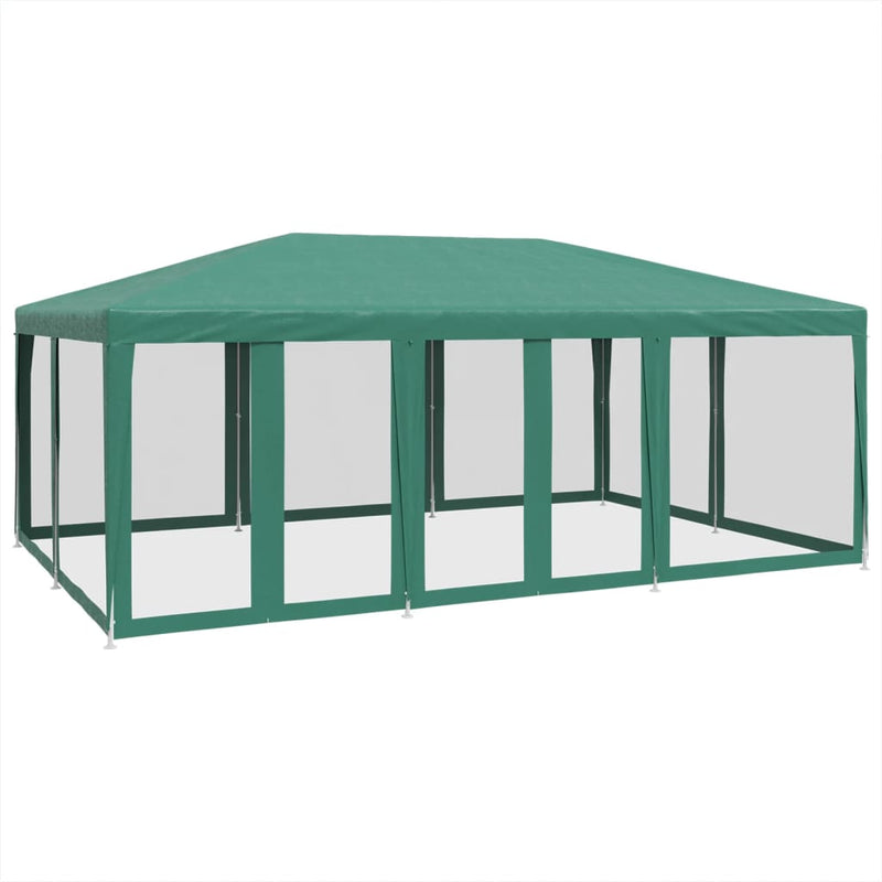 Load image into Gallery viewer, Vidaxl partytent met 10 mesh zijwanden 6x4 m hdpe groen
