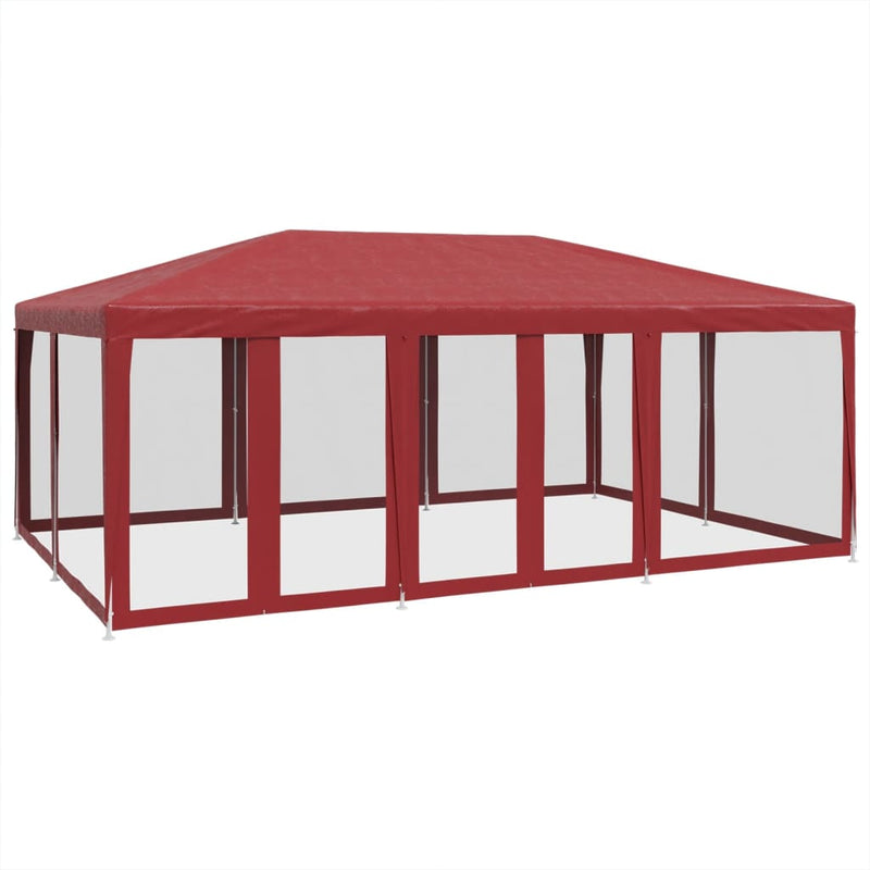 Load image into Gallery viewer, Vidaxl partytent met 10 mesh zijwanden 6x4 m hdpe rood
