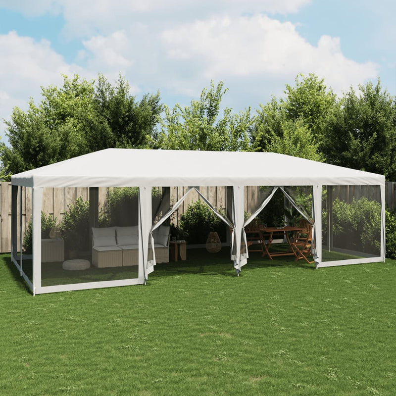 Load image into Gallery viewer, Vidaxl partytent met 12 mesh zijwanden 8x4 m hdpe wit
