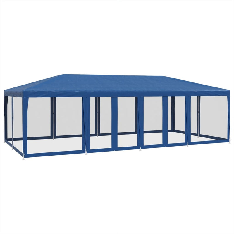 Load image into Gallery viewer, Vidaxl partytent met 12 mesh zijwanden 8x4 m hdpe blauw
