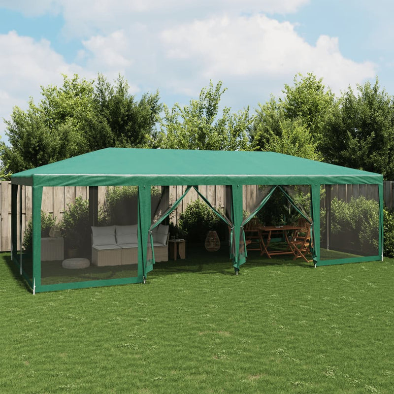 Load image into Gallery viewer, Vidaxl partytent met 12 mesh zijwanden 8x4 m hdpe groen
