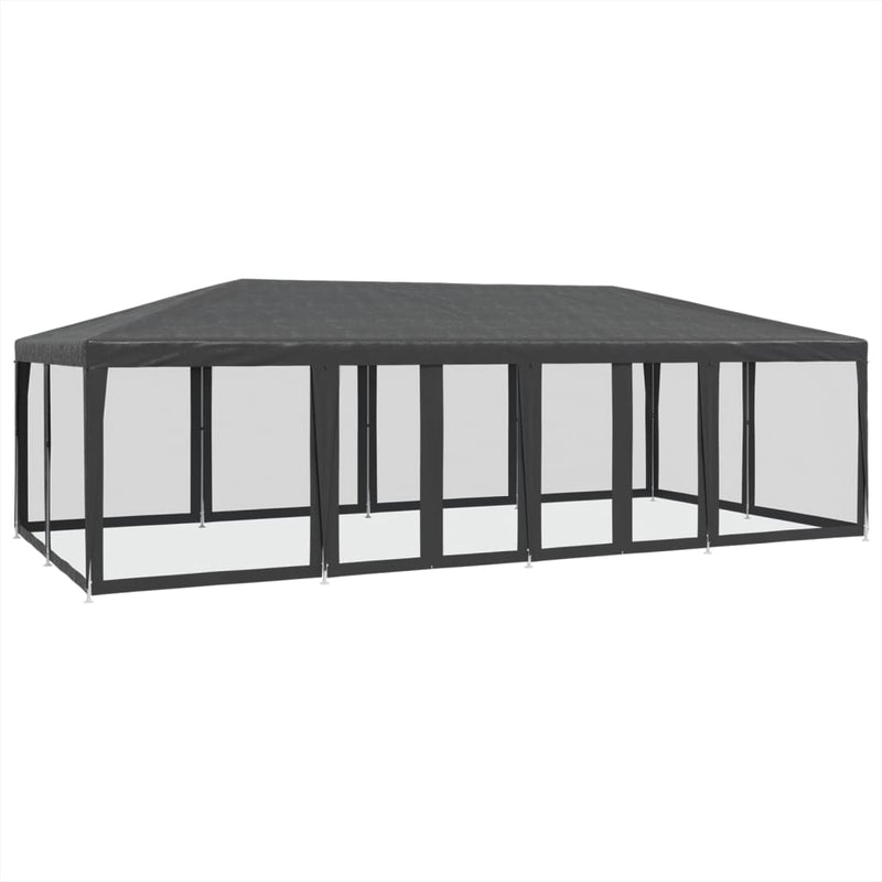 Load image into Gallery viewer, Vidaxl partytent met 12 mesh zijwanden 8x4 m hdpe antracietkleurig

