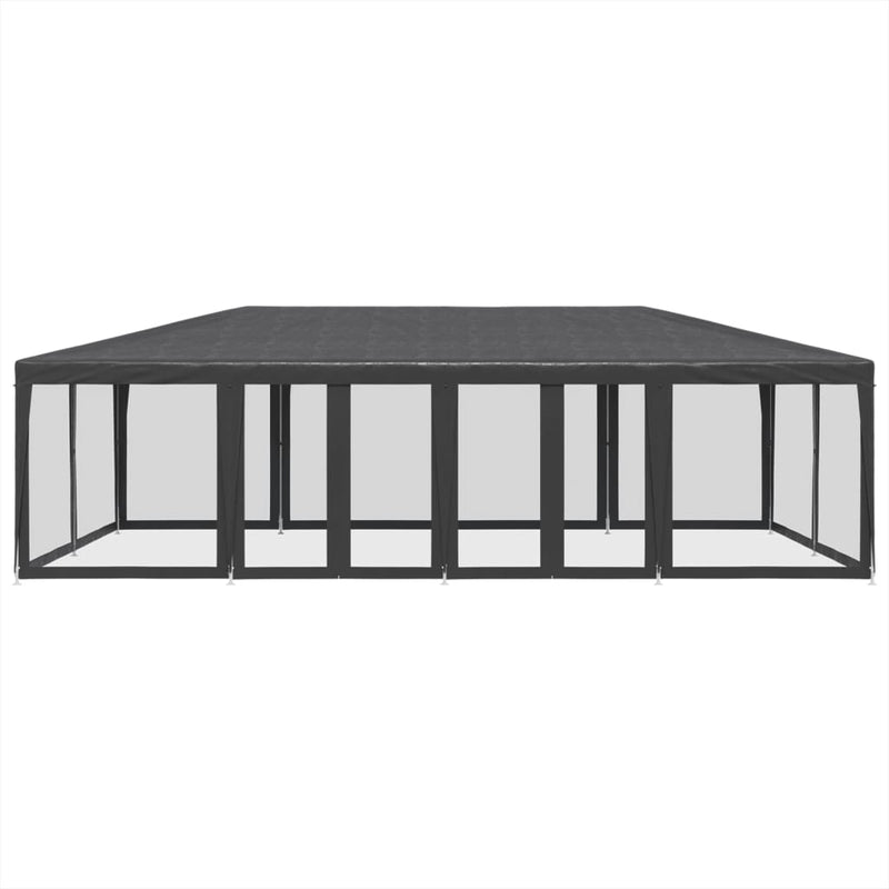 Load image into Gallery viewer, Vidaxl partytent met 12 mesh zijwanden 8x4 m hdpe antracietkleurig
