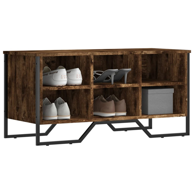 Load image into Gallery viewer, Vidaxl schoenenkast 90x38x45,5 cm bewerkt hout gerookt eikenkleurig

