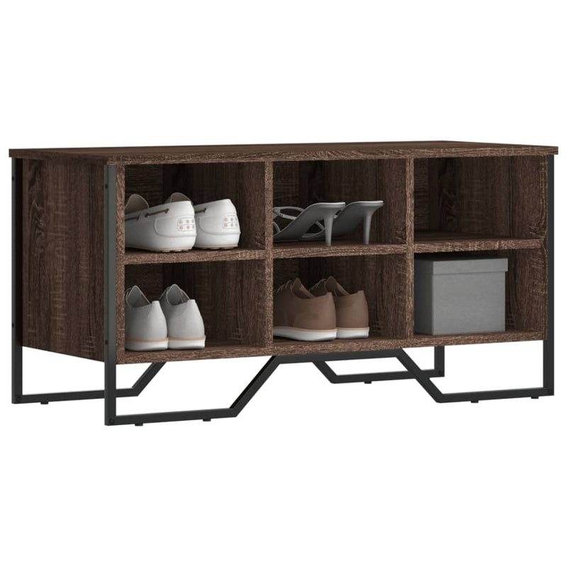 Load image into Gallery viewer, Vidaxl schoenenkast 90x38x45,5 cm bewerkt hout bruin eikenkleurig
