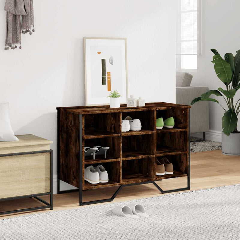 Load image into Gallery viewer, Vidaxl schoenenkast 90x38x61,5 cm bewerkt hout gerookt eikenkleurig

