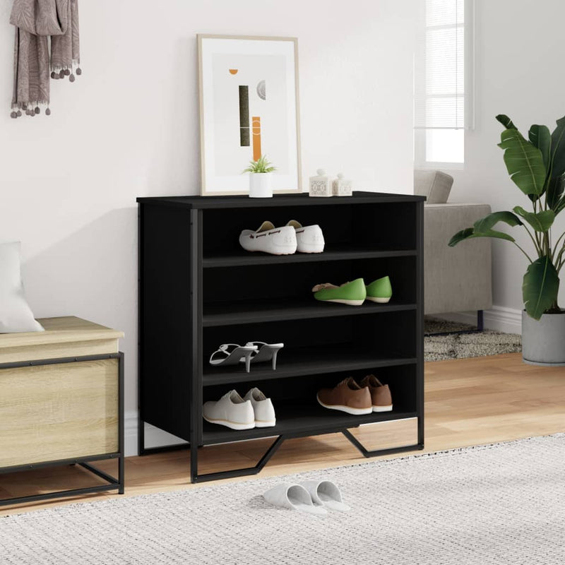 Load image into Gallery viewer, Vidaxl schoenenkast 80x38x78 cm bewerkt hout zwart
