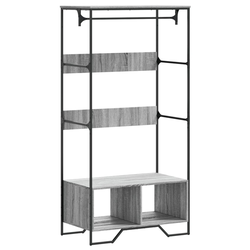 Load image into Gallery viewer, Vidaxl kledingkast 90x50x180 cm bewerkt hout grijs sonoma eikenkleurig
