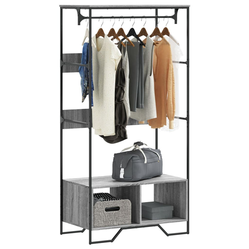 Load image into Gallery viewer, Vidaxl kledingkast 90x50x180 cm bewerkt hout grijs sonoma eikenkleurig
