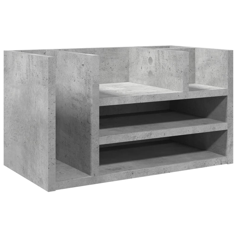 Load image into Gallery viewer, Vidaxl bureau organiser 44,5x24x25 cm bewerkt hout betongrijs
