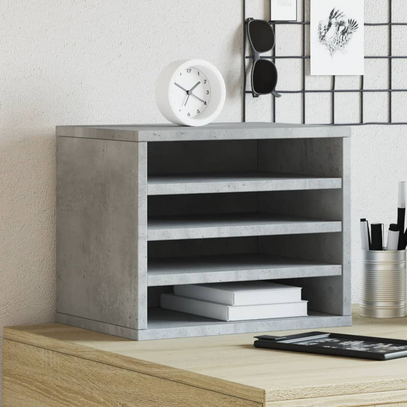 Load image into Gallery viewer, Vidaxl bureau organiser 36x26x29,5 cm bewerkt hout betongrijs
