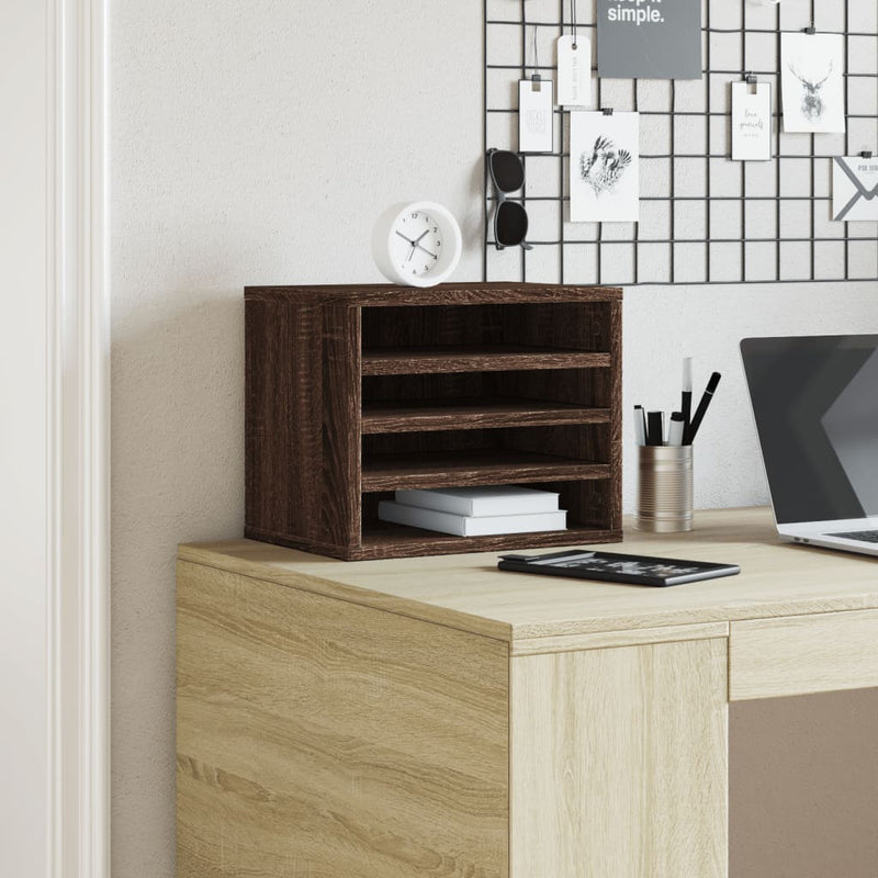 Load image into Gallery viewer, Vidaxl bureau organiser 36x26x29,5 cm bewerkt hout bruin eikenkleurig
