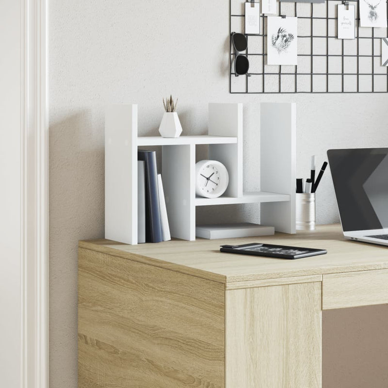 Load image into Gallery viewer, Vidaxl bureau organiser 34,5x15,5x35,5 cm bewerkt hout wit
