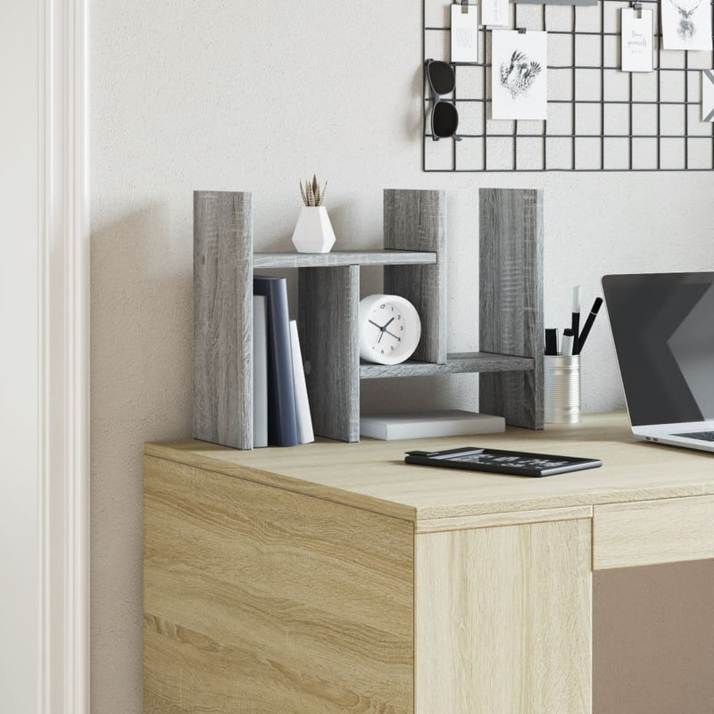 Load image into Gallery viewer, Vidaxl bureau organiser 34,5x15,5x35,5 cm bewerkt hout grijs sonoma
