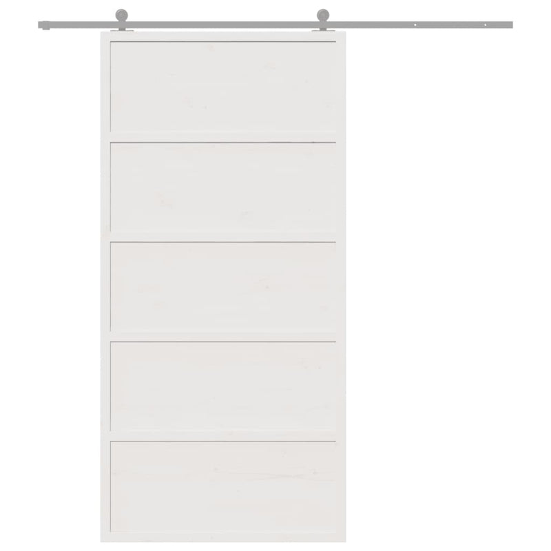 Load image into Gallery viewer, Vidaxl schuifdeur 100x208 cm massief grenenhout wit
