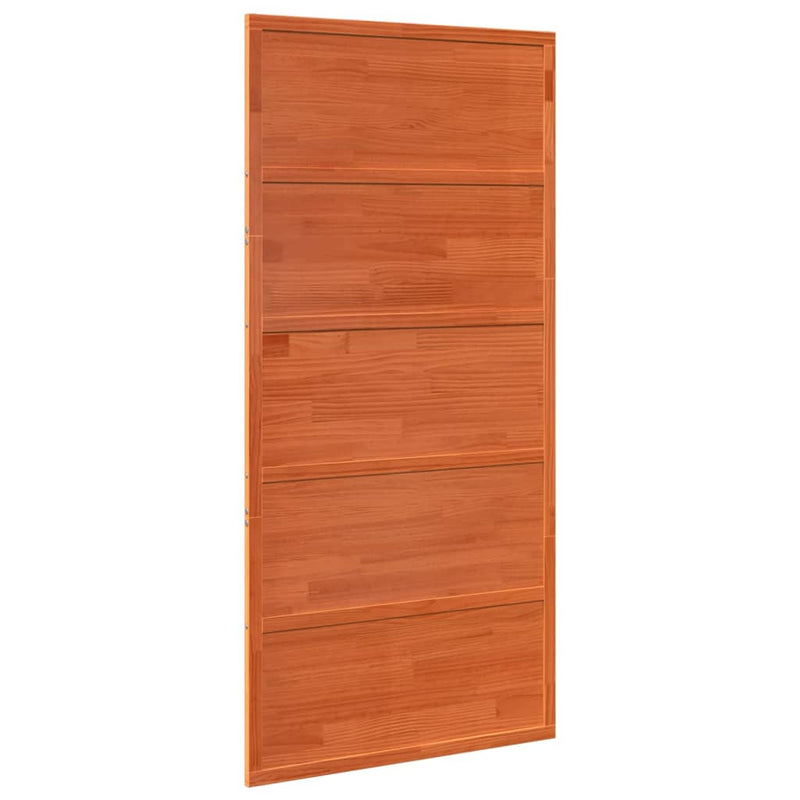 Load image into Gallery viewer, Vidaxl schuifdeur 100x208 cm massief grenenhout wasbruin
