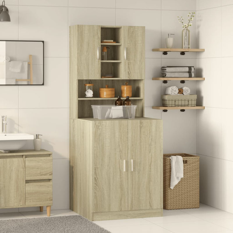 Load image into Gallery viewer, Vidaxl wasmachinekast 70,5x24x90 cm sonoma eikenkleurig
