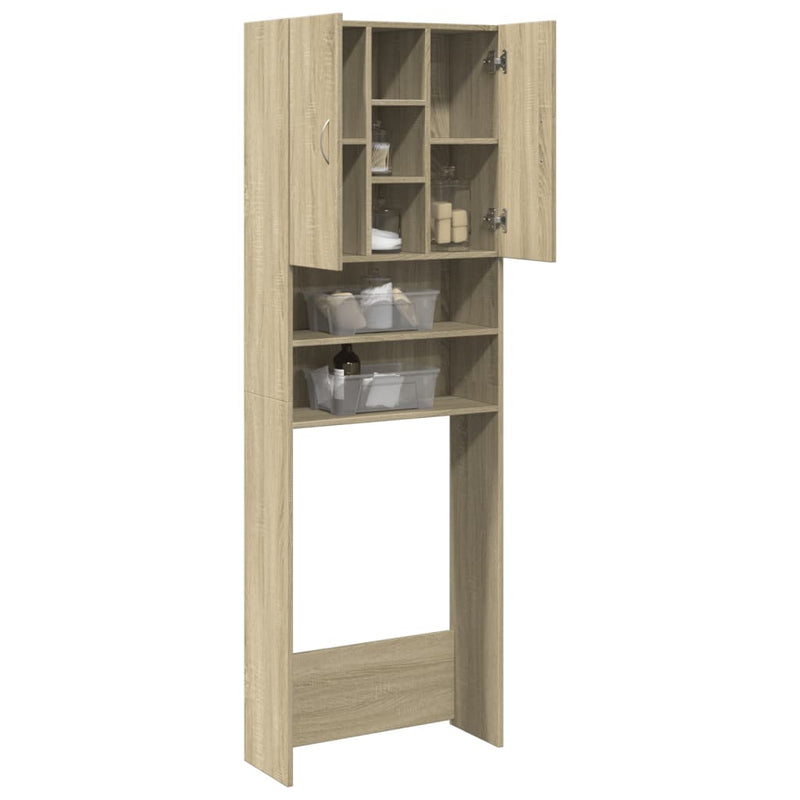 Load image into Gallery viewer, VidaXL Wasmachinekast 64x25,5x190 cm sonoma eikenkleurig
