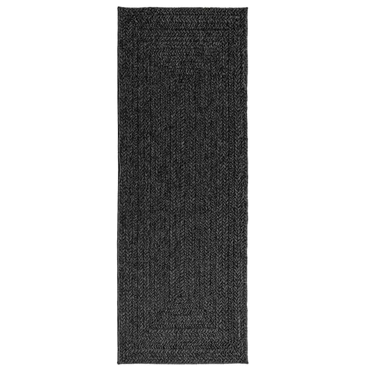 Vidaxl vloerkleed zizur binnen en buiten 80x200 cm jute look antraciet
