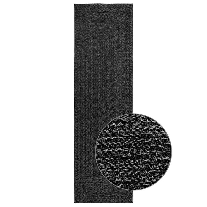 Load image into Gallery viewer, Vidaxl vloerkleed zizur binnen en buiten 80x250 cm jute look antraciet
