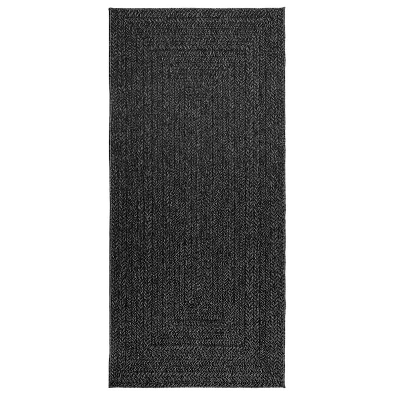 Load image into Gallery viewer, Vidaxl vloerkleed zizur binnen en buiten 100x200cm jute look antraciet
