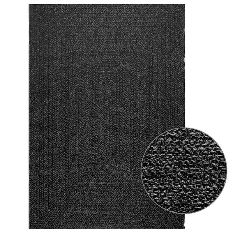 Load image into Gallery viewer, Vidaxl vloerkleed zizur binnen en buiten 140x200cm jute look antraciet
