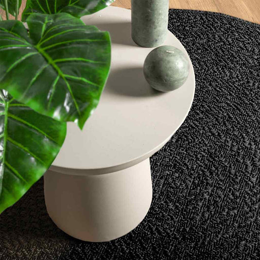 Vidaxl vloerkleed zizur binnen en buiten ø 90 cm jute look antraciet