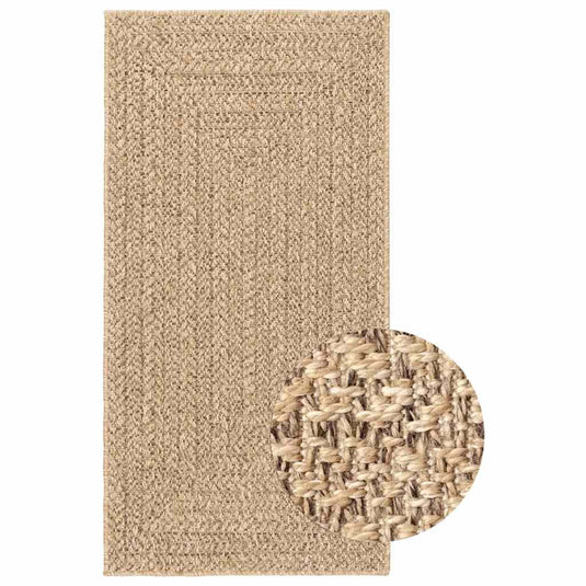 Vidaxl vloerkleed zizur beige binnen en buiten 80x250 cm jute look