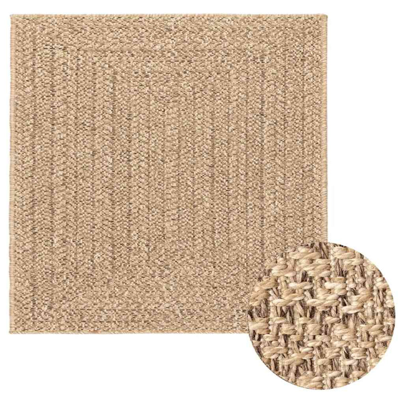 Load image into Gallery viewer, Vidaxl vloerkleed zizur beige binnen en buiten 240x240 cm jute look
