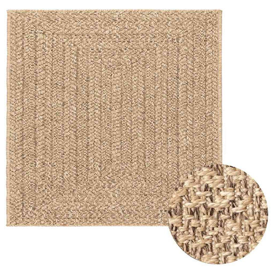 Vidaxl vloerkleed zizur beige binnen en buiten 240x240 cm jute look