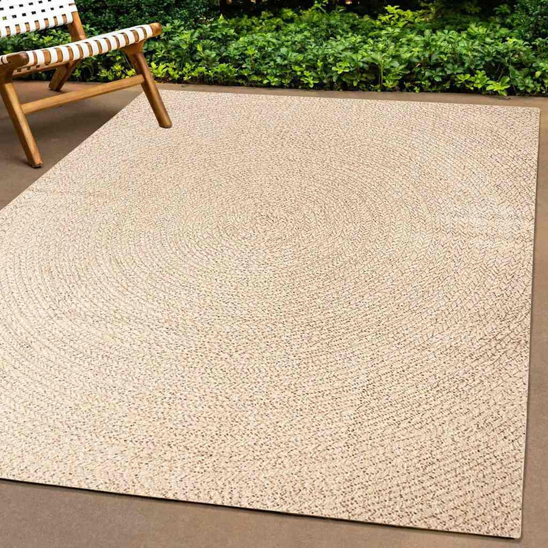 Afbeelding laden in galerijviewer, Vidaxl vloerkleed zizur beige binnen en buiten 240x240 cm jute look
