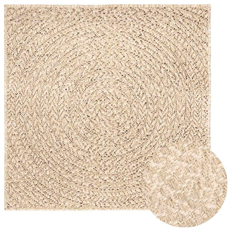 Afbeelding laden in galerijviewer, Vidaxl vloerkleed zizur beige binnen en buiten 240x240 cm jute look
